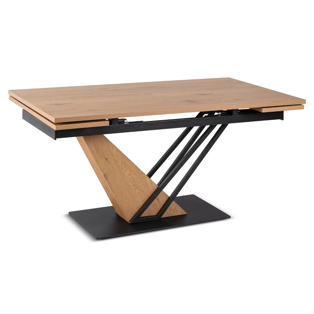 REX ausziehbarer Tisch 160-220 cm MDF Eiche/Schwarz