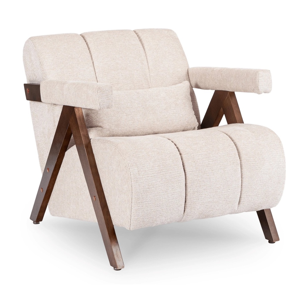 [ME.RENATO/BZ/O/T/FW] RENATO Beige/Walnuss-Sessel