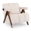 RENATO Beige/Walnuss-Sessel