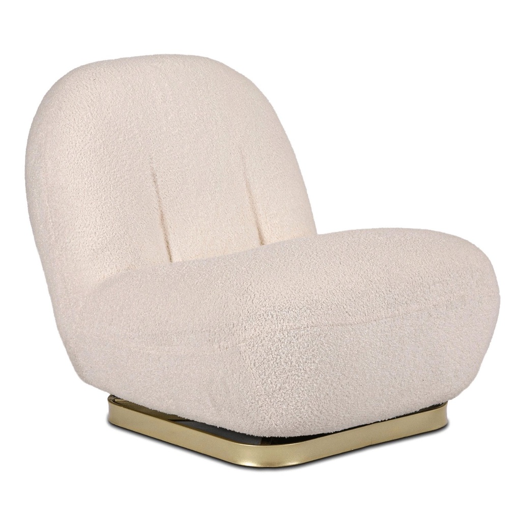 [ME.SONNY/KR/ZL/TB/FW] SONNY Drehbarer Bouclé-Loungesessel in Creme