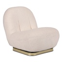 SONNY Drehbarer Bouclé-Loungesessel in Creme