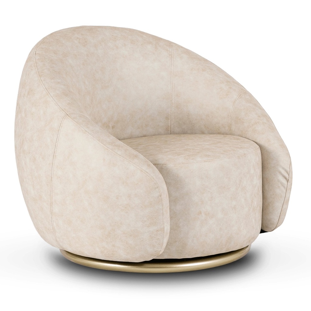 [ME.GIULIO/BZ/ZL/T/FW] GIULIO Drehbarer Lounge-Sessel in Beige