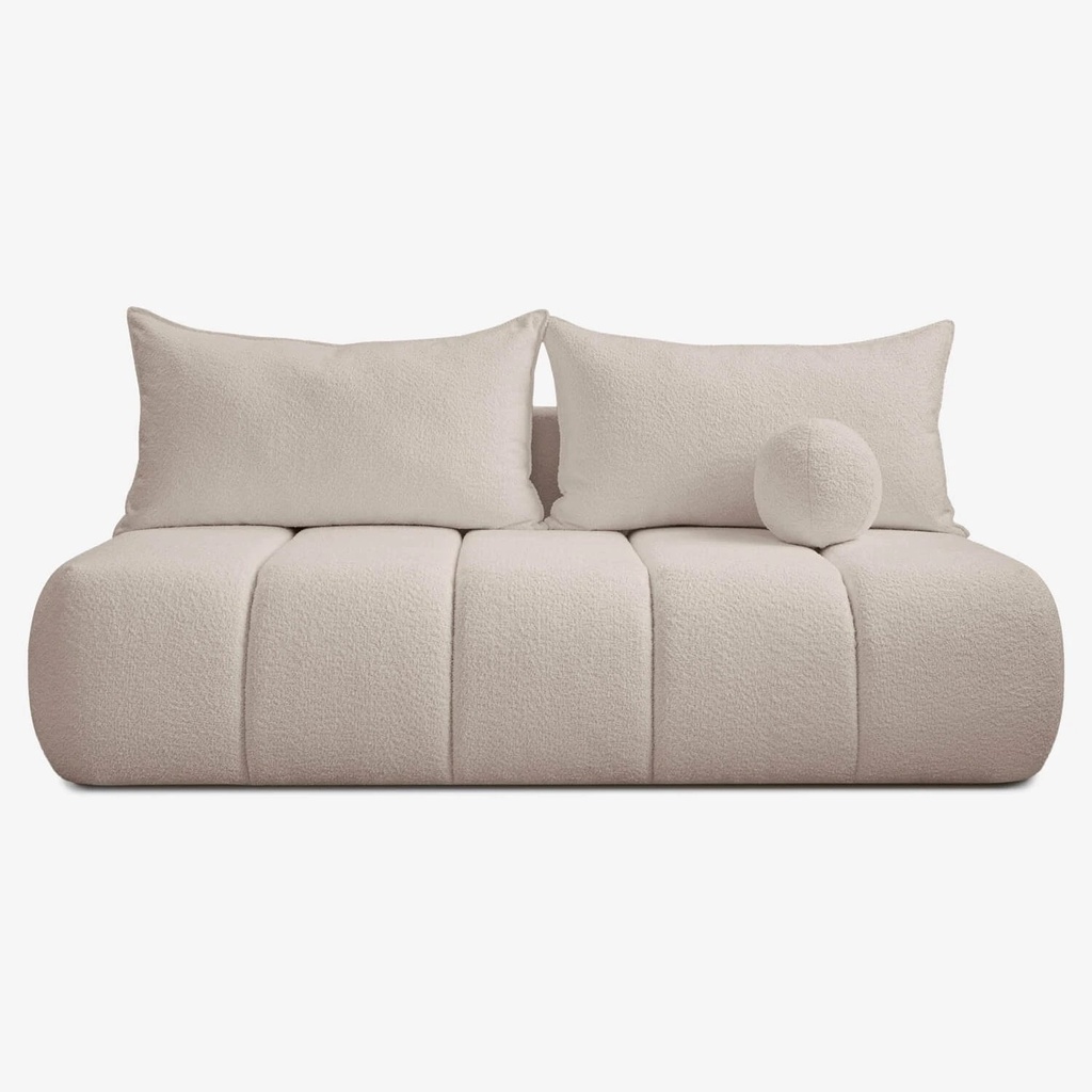 [COM.CLOUD/ANTHOLOGY2/SOF] SARIA Beigefarbenes Bouclé-Klappsofa