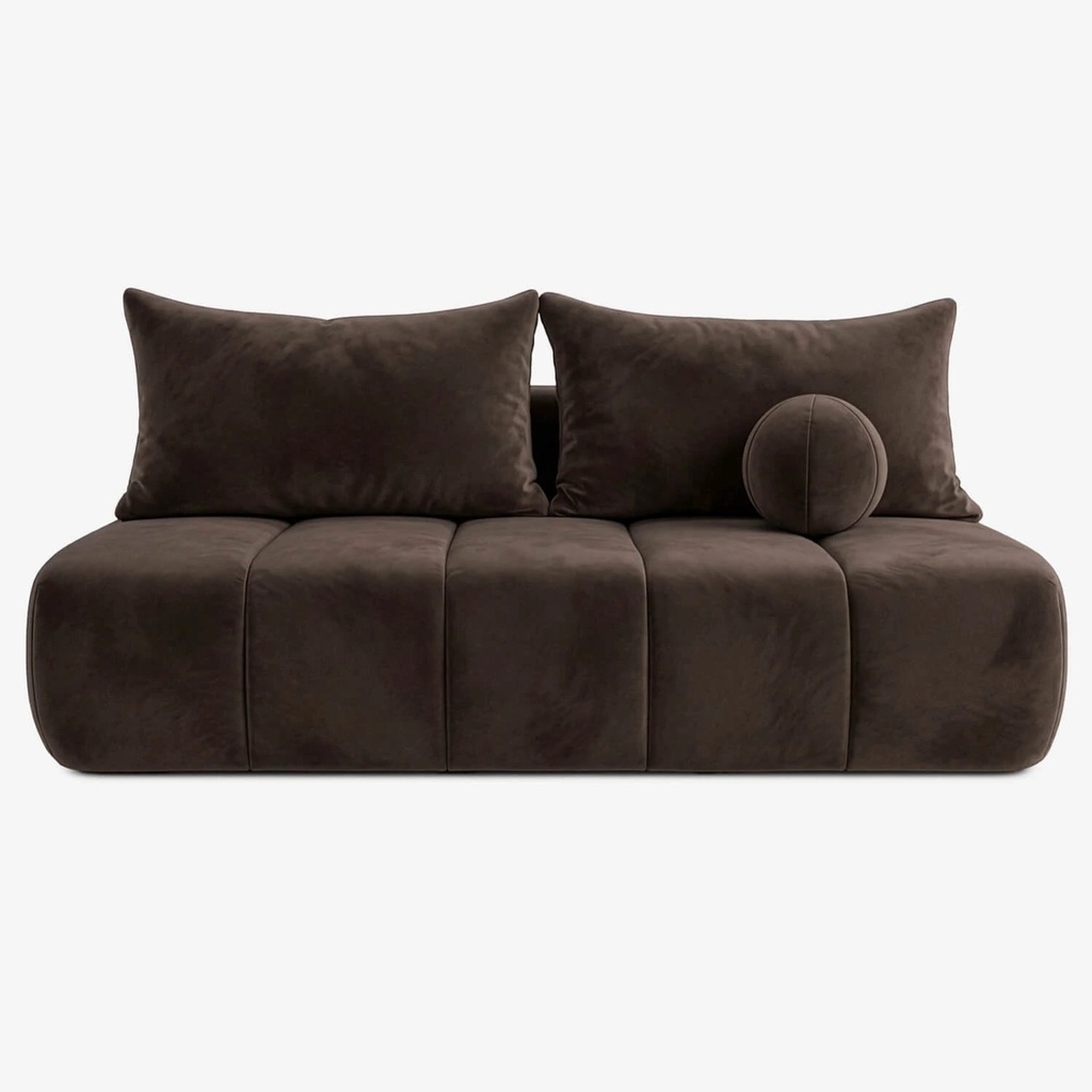 SARIA Klappsofa aus braunem Velours