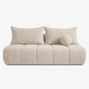 SARIA Cremefarbenes Chenille-Schlafsofa