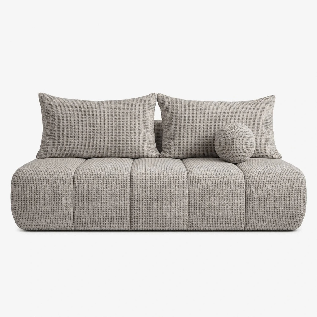 SARIA Hellgraues Chenille-Schlafsofa
