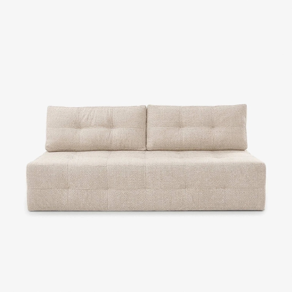 [COM.VERA/FLOW3/SOF] MORANA Klappsofa aus cremefarbenem Chenille