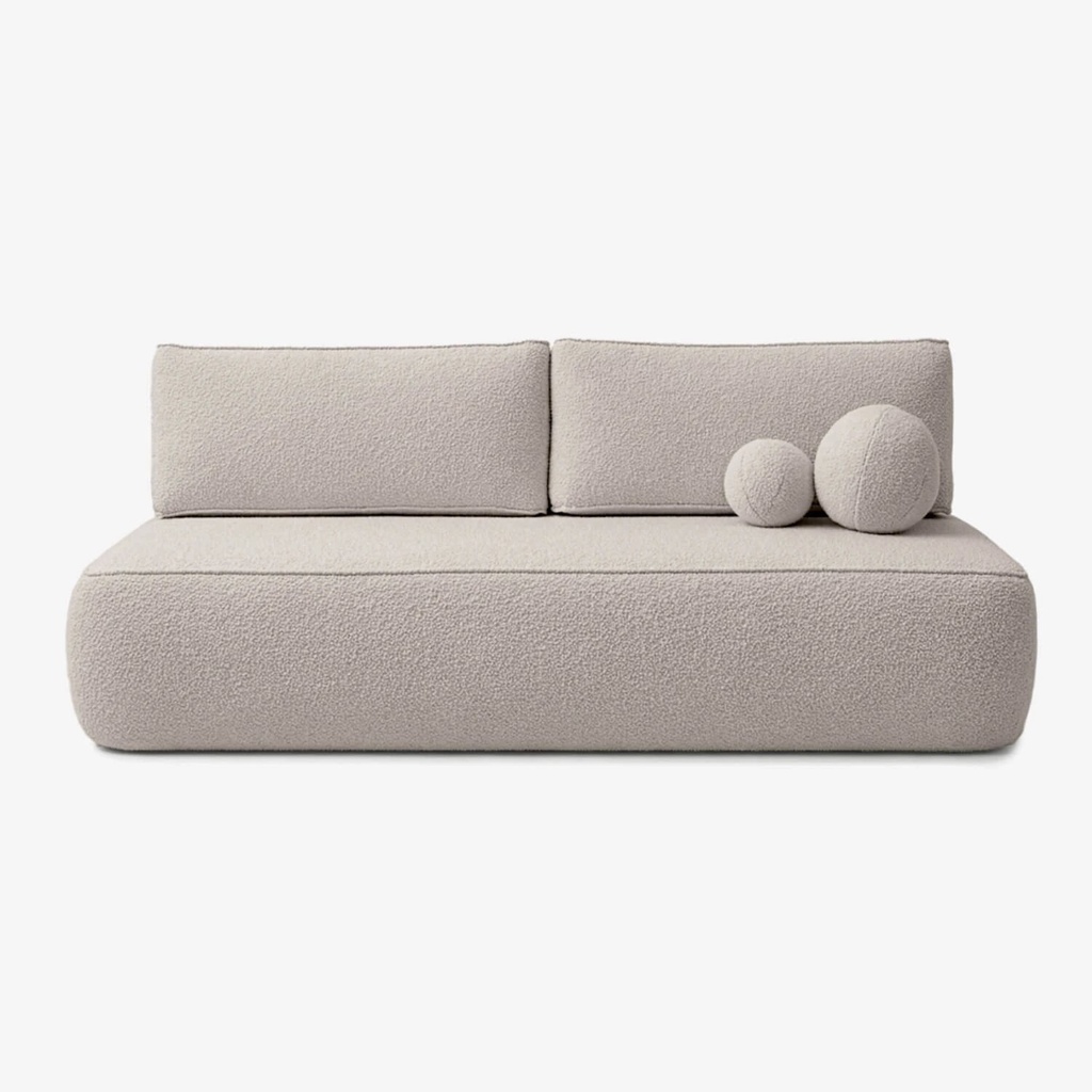 [COM.MONOM/ANTHOLOGY20/SOF] ARVETO Cremefarbenes Bouclé-Klappsofa