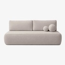 ARVETO Cremefarbenes Bouclé-Klappsofa