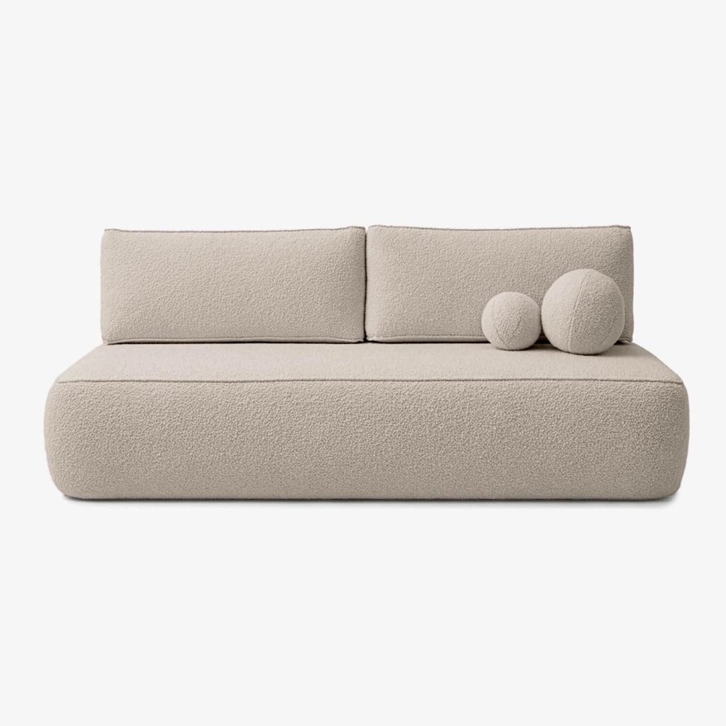 [COM.MONOM/ANTHOLOGY2/SOF] ARVETO Beigefarbenes Bouclé-Klappsofa