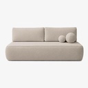 ARVETO Beigefarbenes Bouclé-Klappsofa