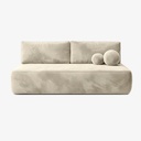ARVETO Klappsofa aus cremefarbenem Velours
