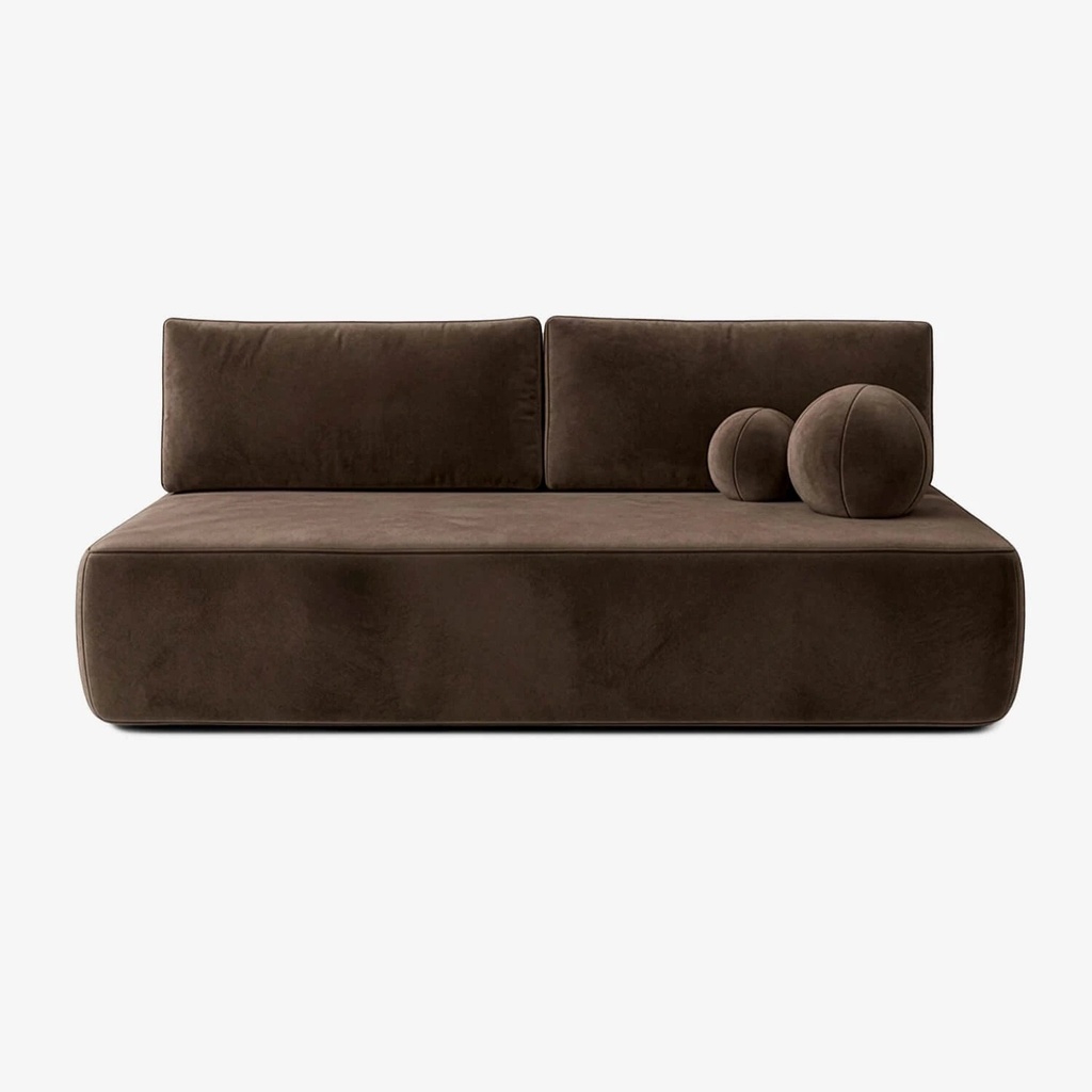 ARVETO Klappsofa aus braunem Velours