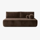 ARVETO Klappsofa aus braunem Velours