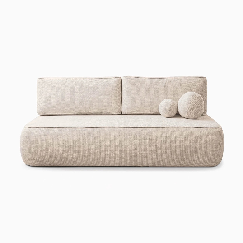 [COM.MONOM/FLOW3/SOF] ARVETO Cremefarbenes Chenille-Schlafsofa
