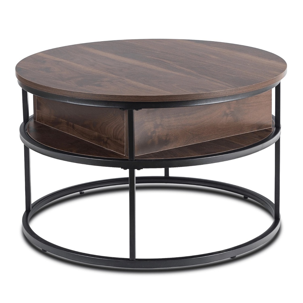 [ME.ASTUR/O/CZ/L] ASTUR Walnuss/Schwarzer Tisch