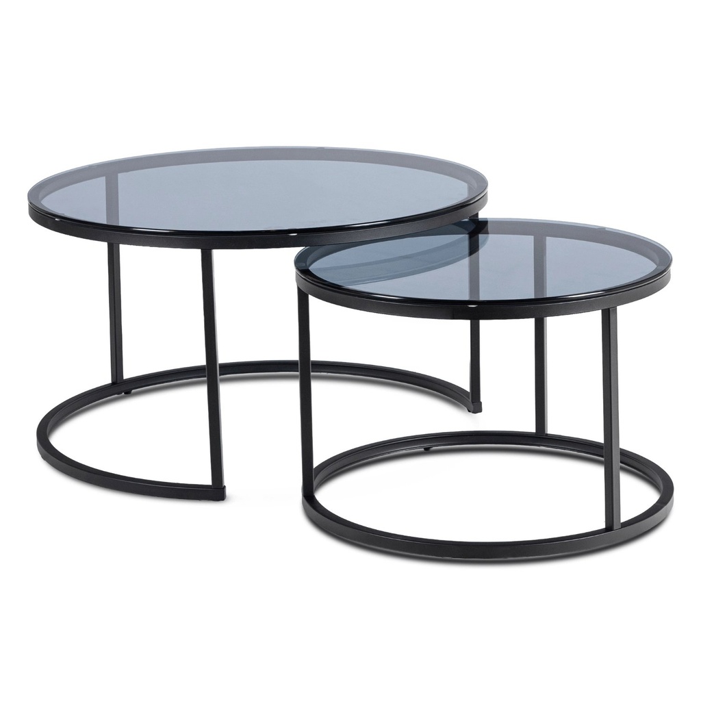 [ME.CARRERAMAX/P/CZ/SZKL/L] CARRERA MAX Couchtisch-Set Grau/Schwarz