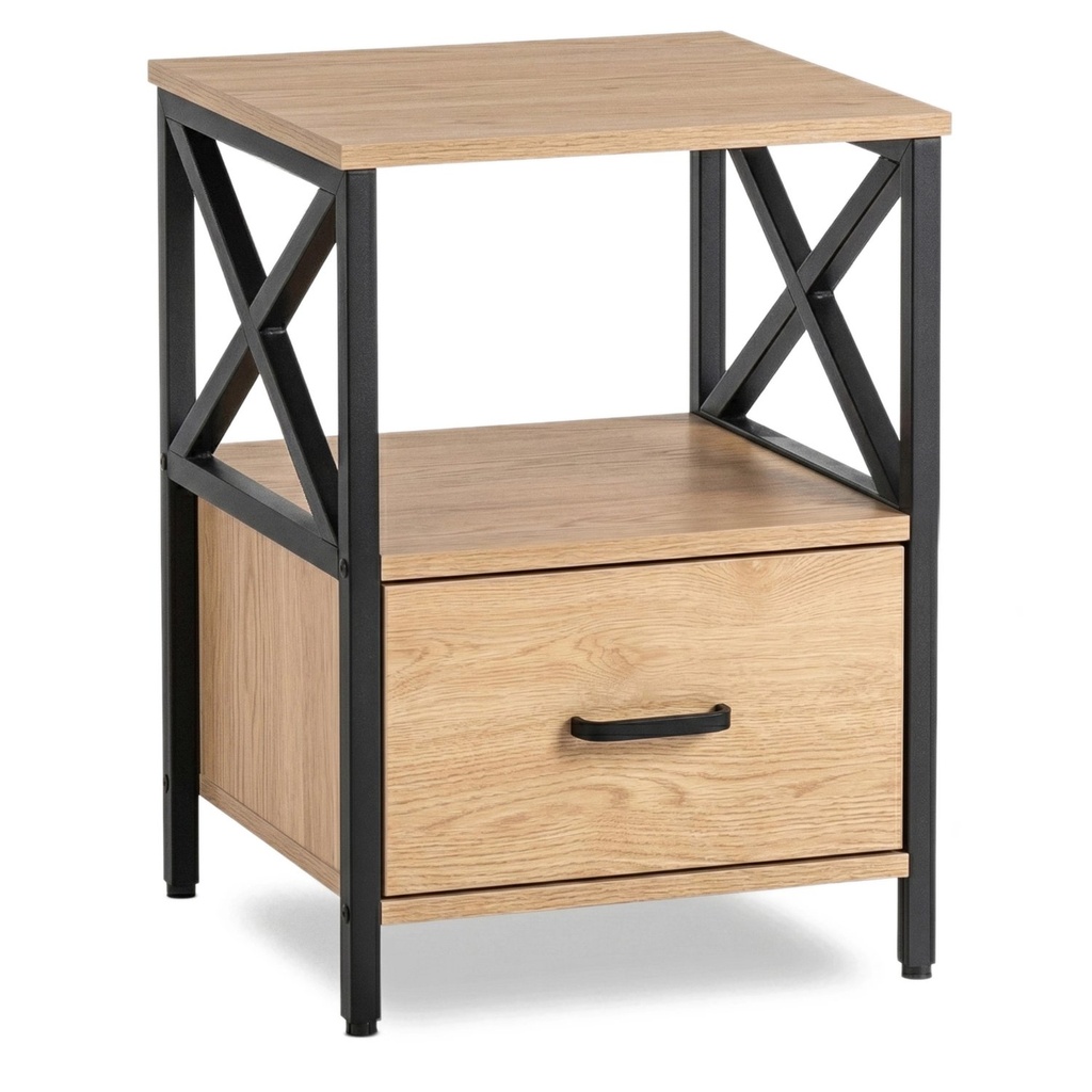 [ME.LOGAN/D/CZ/SZAFKNOC] LOGAN Nachttisch 40 cm Eiche/Schwarz