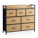 HUDSON Kommode 98 cm Eiche/Schwarz