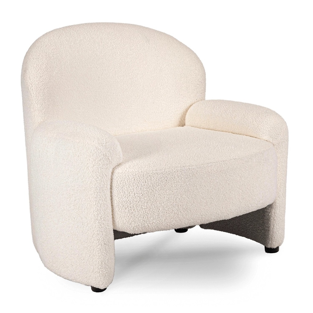 [ME.MASSIMO/KR/TB/FW] MASSIMO Cremefarbener Bouclé-Loungesessel