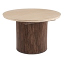 AURELIO ausziehbarer Tisch 120-160 cm Travertin/Walnuss